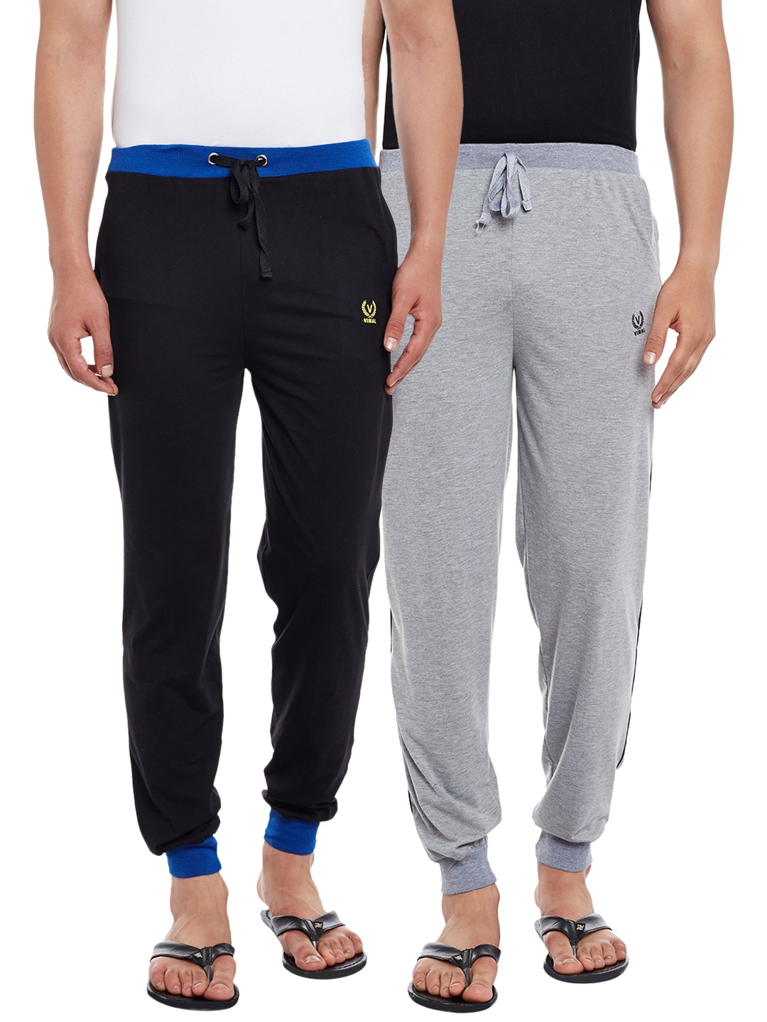 

VIMAL JONNEY Men Pack Of 2 Lounge Pants Combo_D9B.TURQD8M, Black