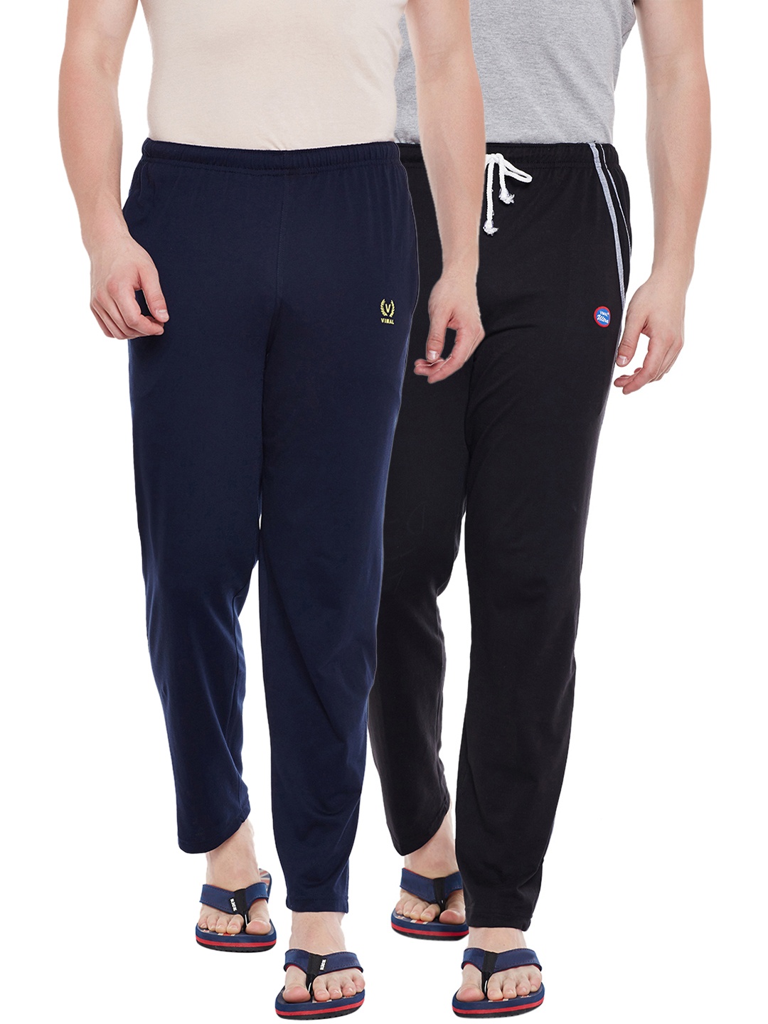 

VIMAL JONNEY Men Pack Of 2 Lounge Pants D10N_D5B_002, Navy blue