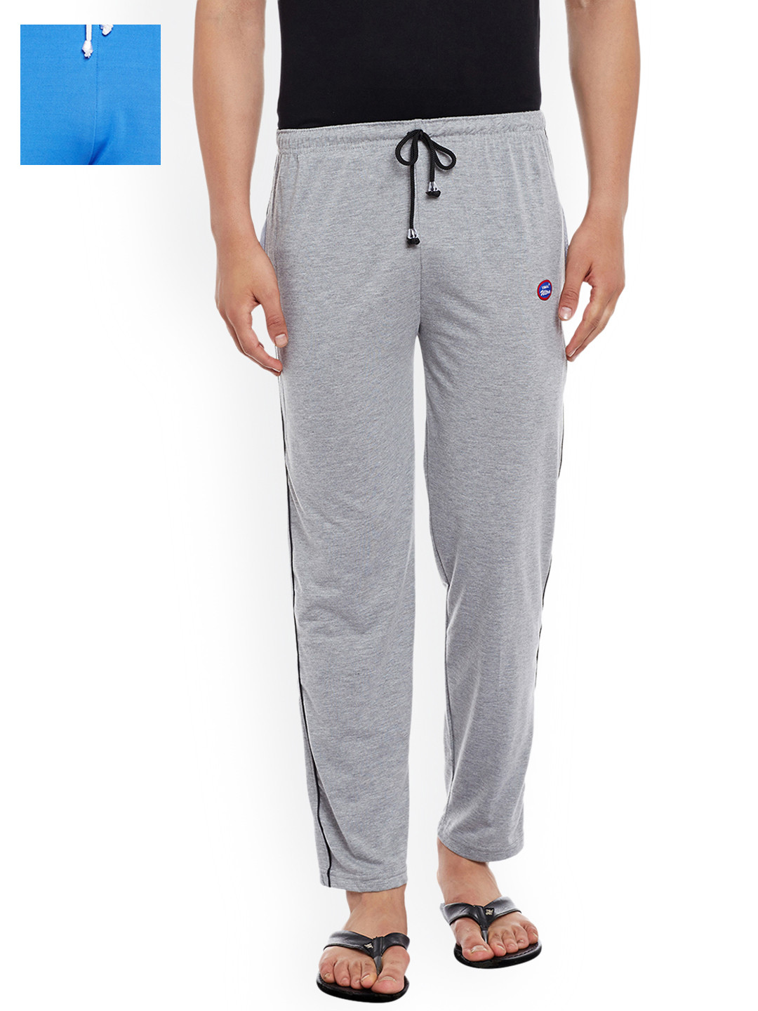 

VIMAL JONNEY Men Pack of 2 Lounge Pants D1M_D6SKY_002, Grey melange