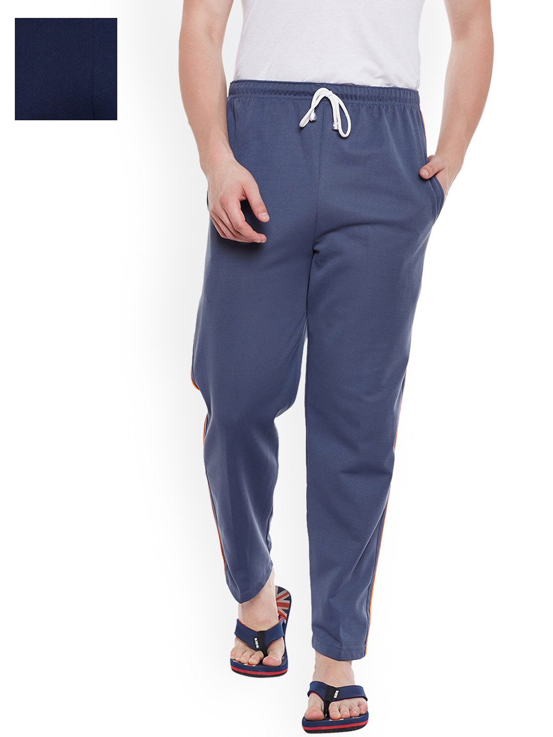 

VIMAL JONNEY Men Pack of 2 Lounge Pants D6LGRAY_D6NVY_02, Blue