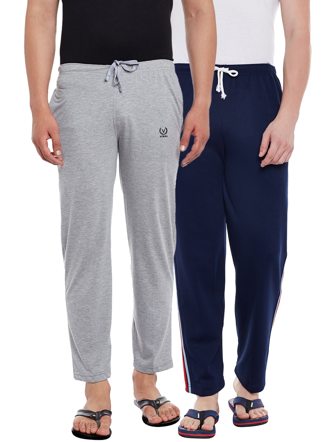 

VIMAL JONNEY Men Pack Of 2 Lounge Pants D10M_D6N_002, Grey melange