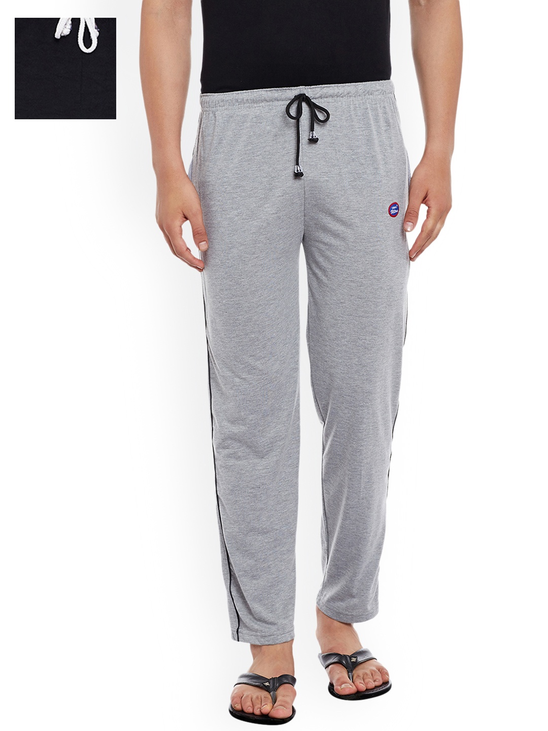 

VIMAL JONNEY Men Pack of 2 Lounge Pants D1M_D6B_002, Grey melange