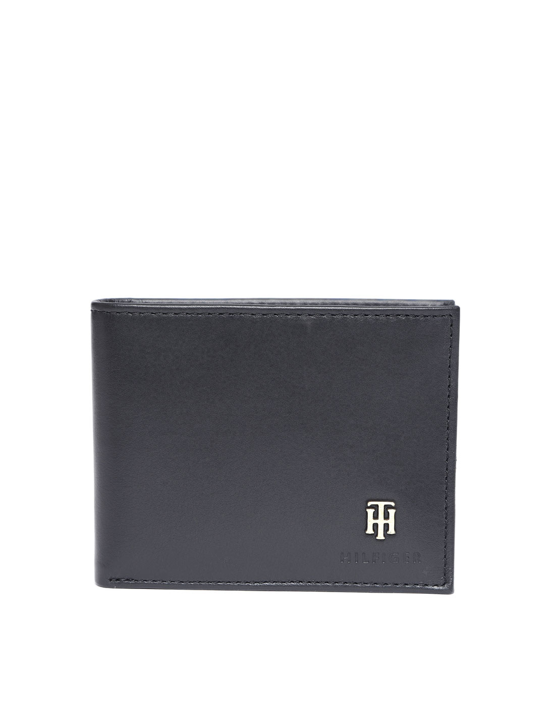 

Tommy Hilfiger Men Black Leather Solid Two Fold Wallet