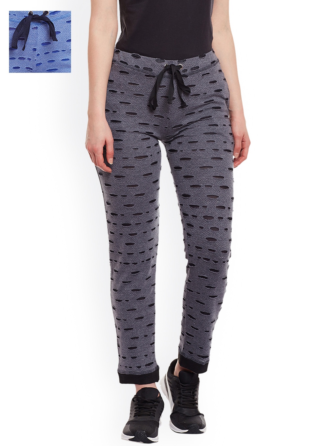 

VIMAL JONNEY Women Pack of 2 Slim Fit Track Pants, Grey