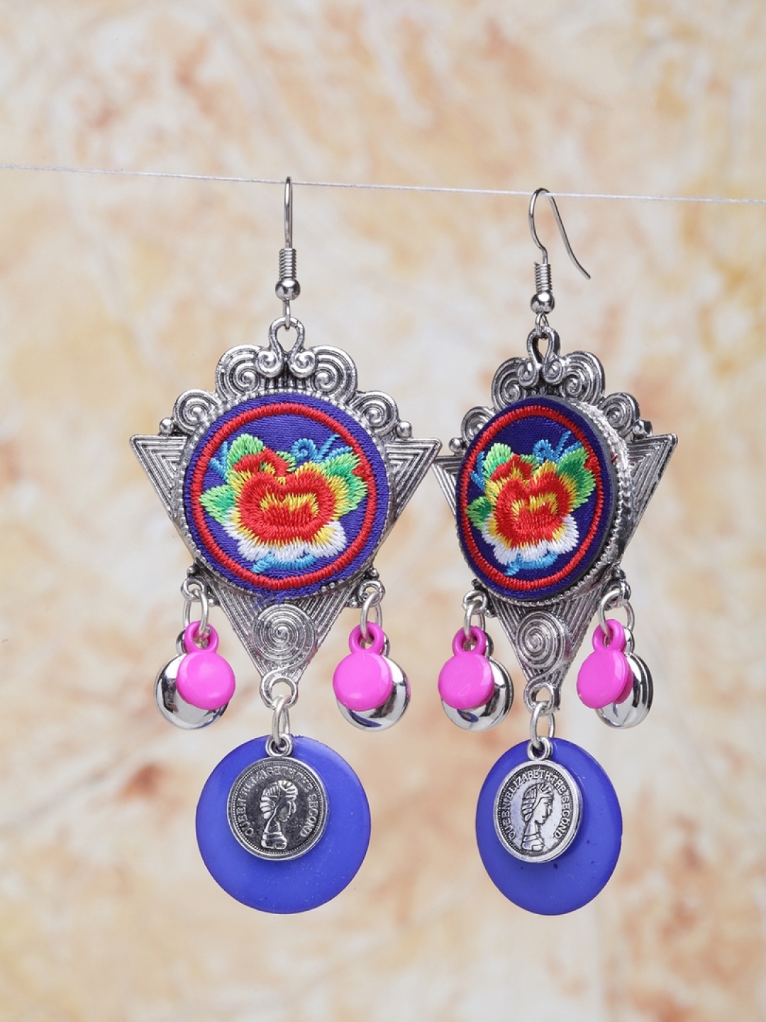 

Moedbuille Multicoloured Geometric Drop Earrings, Multi