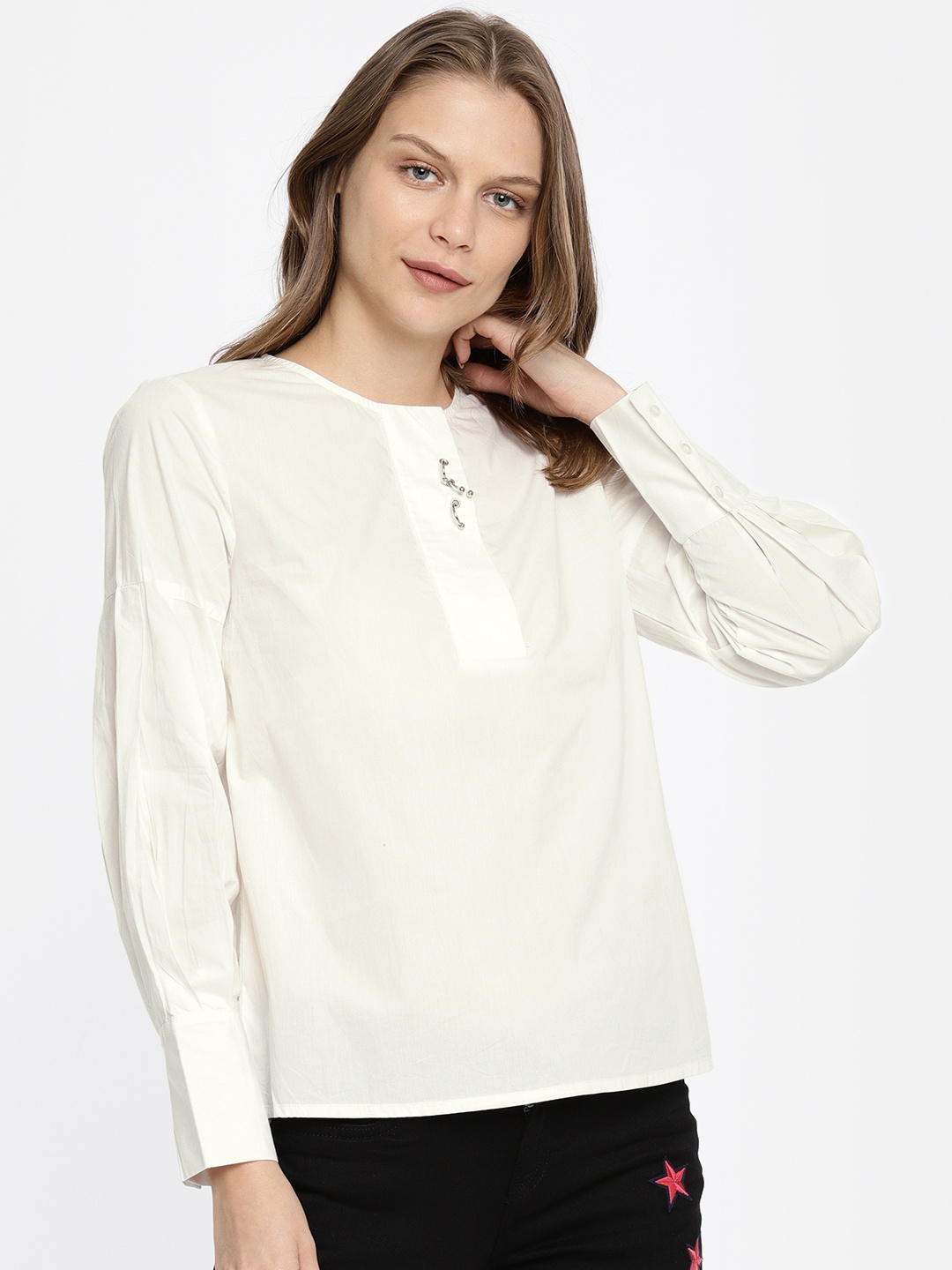 

Vero Moda Women White Solid Top