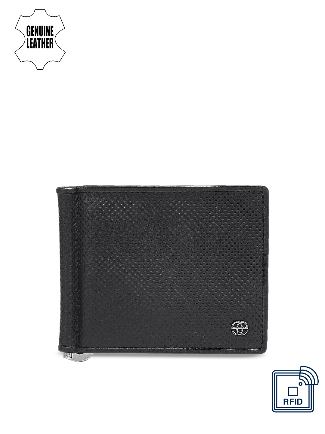 

Eske Men Black Self Design Two Fold Wallet