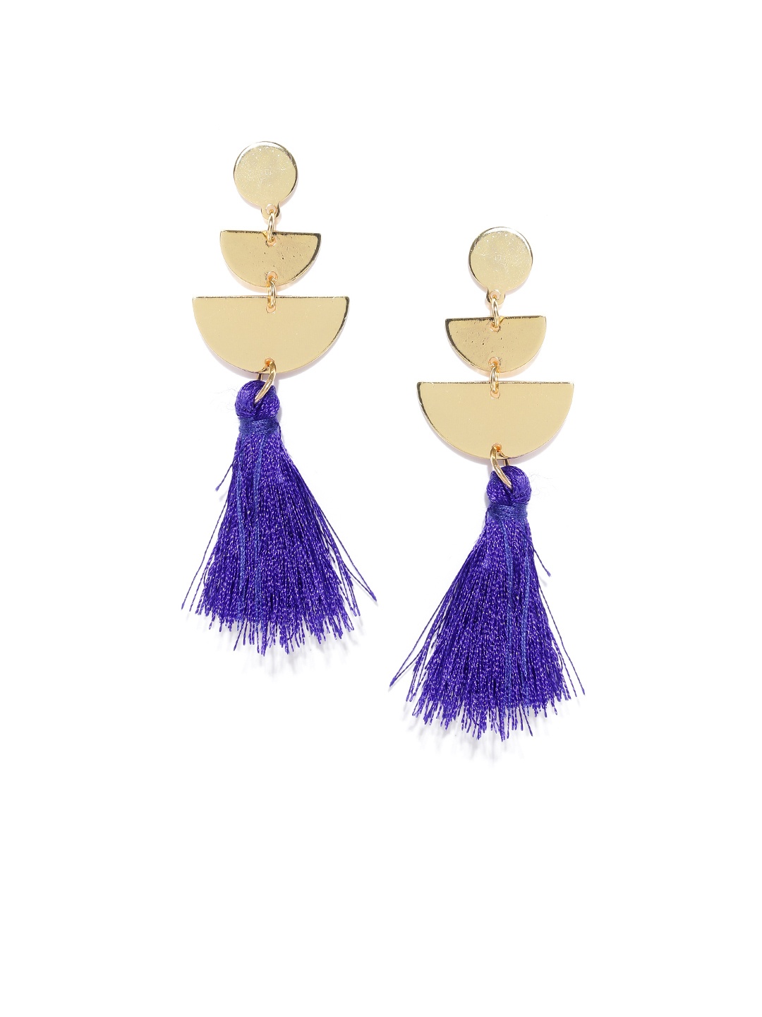 

OOMPH Gold-Toned & Blue Contemporary Drop Earrings