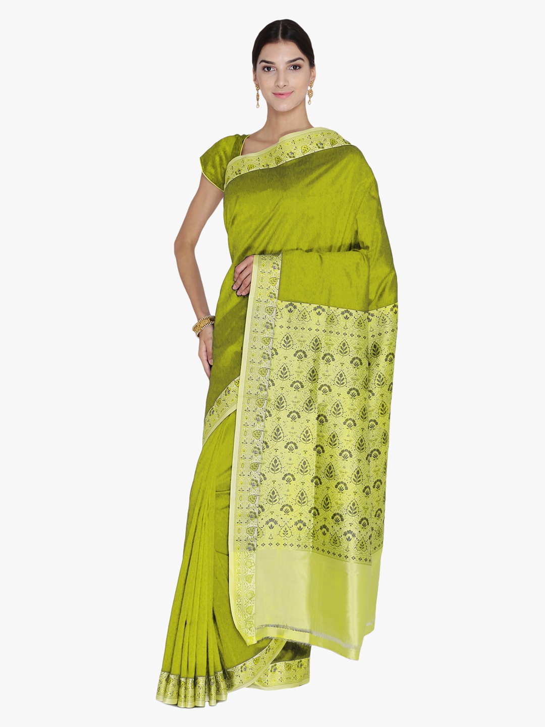 

Chhabra 555 Green Art Silk Woven Design Banarasi Saree