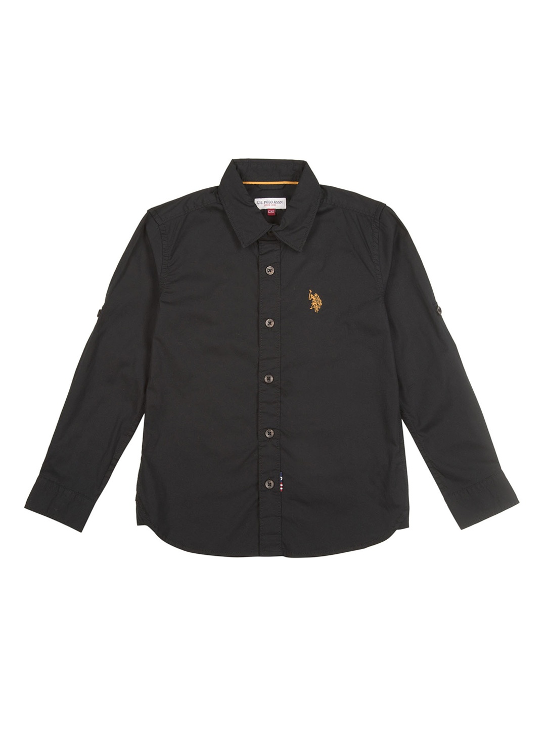 

U.S. Polo Assn. Kids Boys Black Regular Fit Solid Casual Shirt