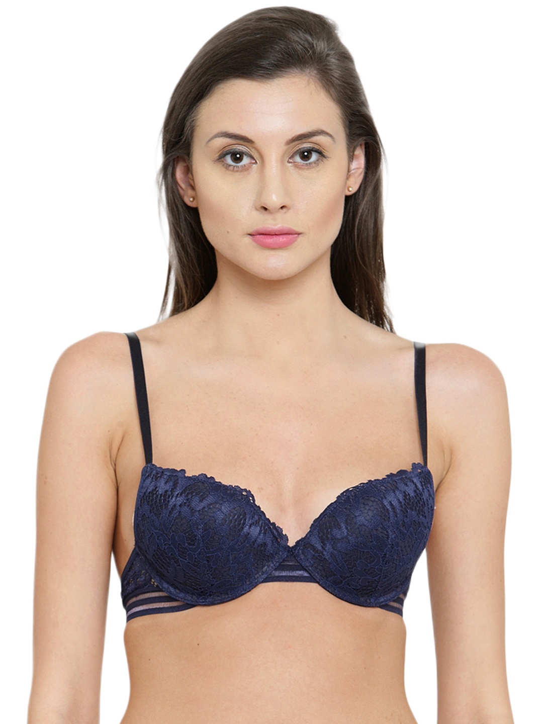 

PrettyCat Blue Lace Underwired Heavily Padded Push-Up Bra PC-BR-5063