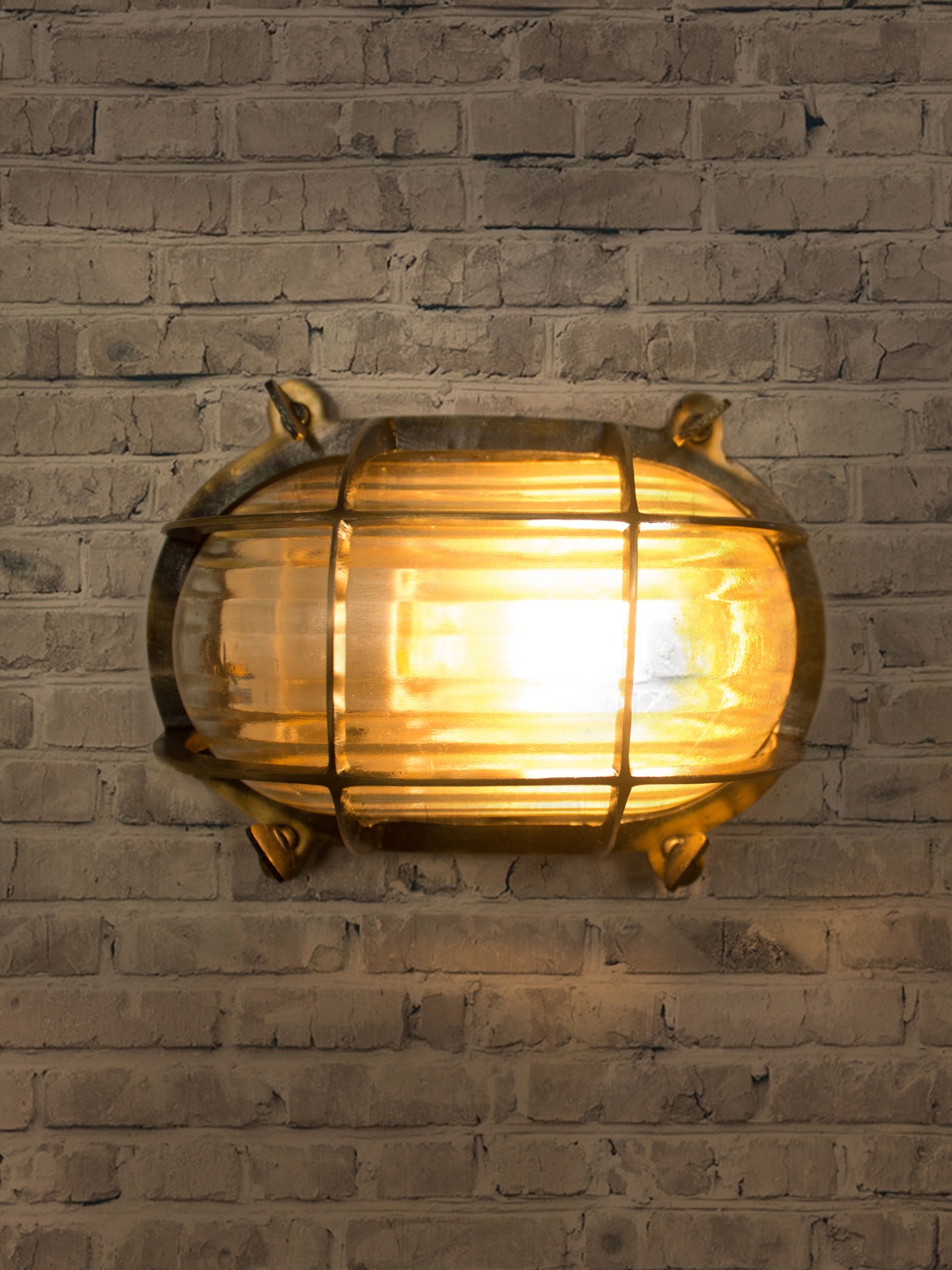 

Fos Lighting Gold-Toned Solid Flush Mount Lamp