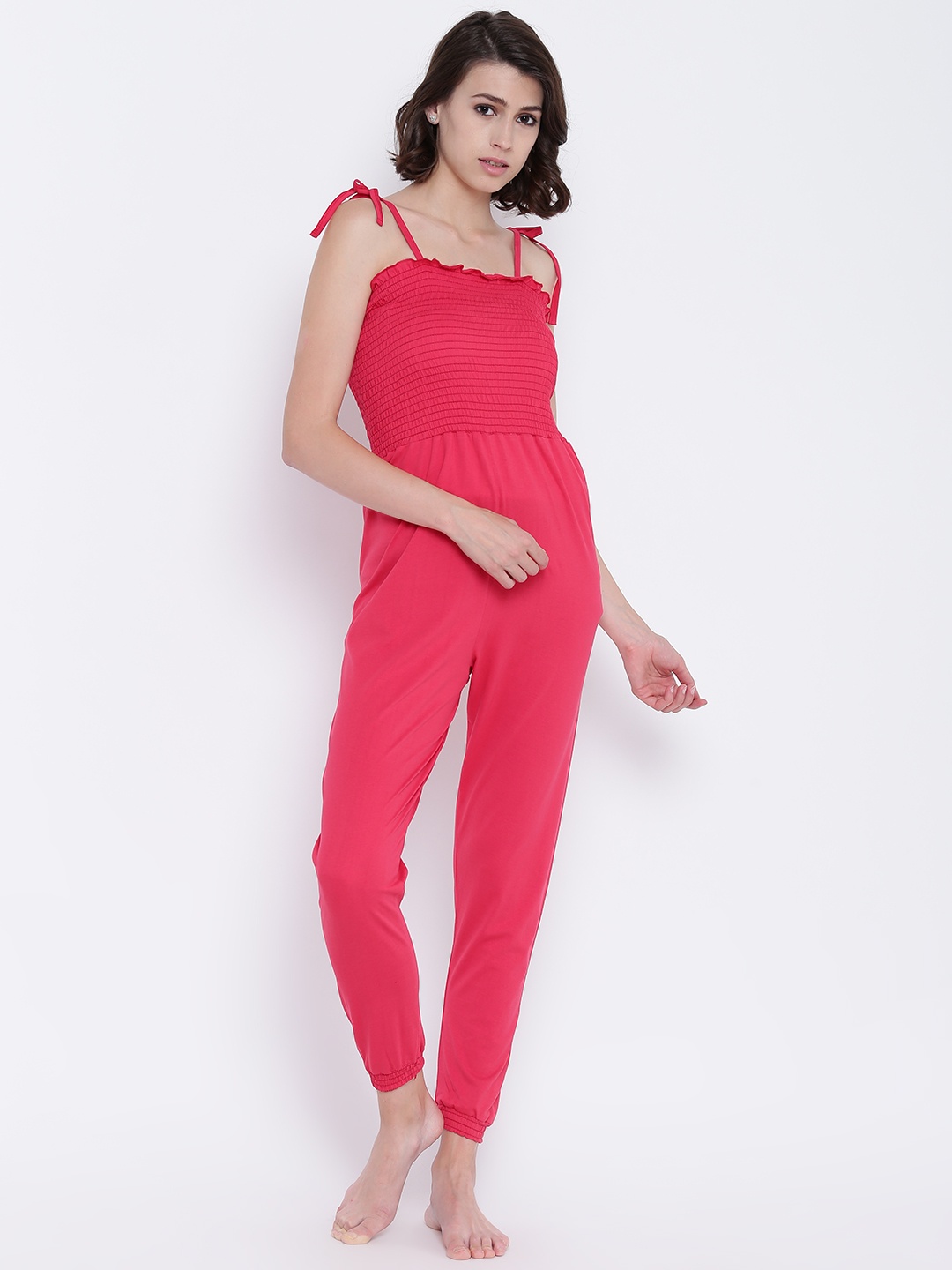 

Clt.s Women Pink Solid Swimwear Cover up Set