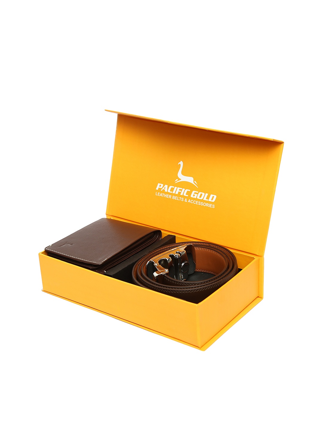 

Pacific Gold Men Leather Brown Accessory Gift Set