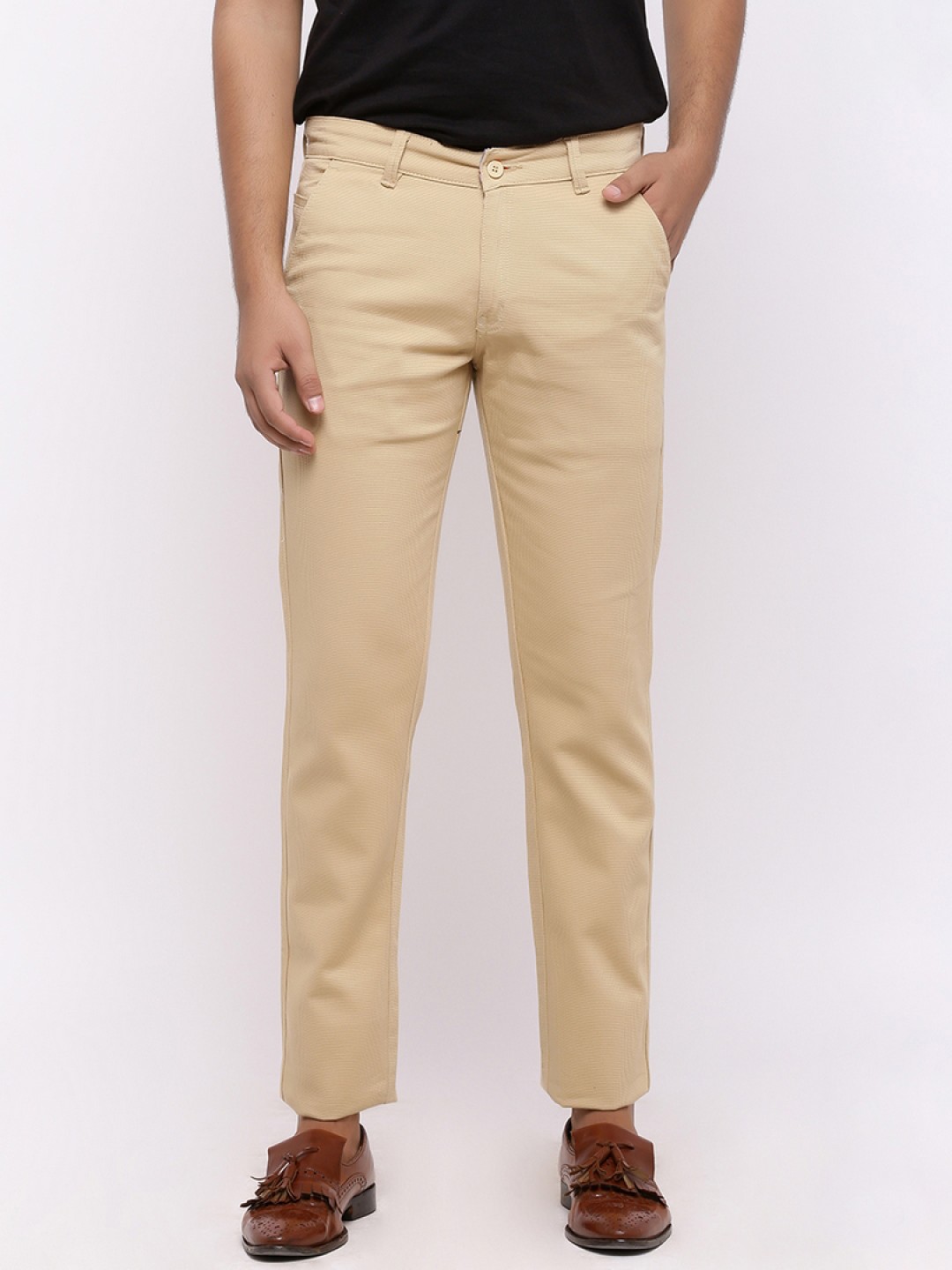 

Nation Polo Club Men Beige Skinny Fit Solid Chinos