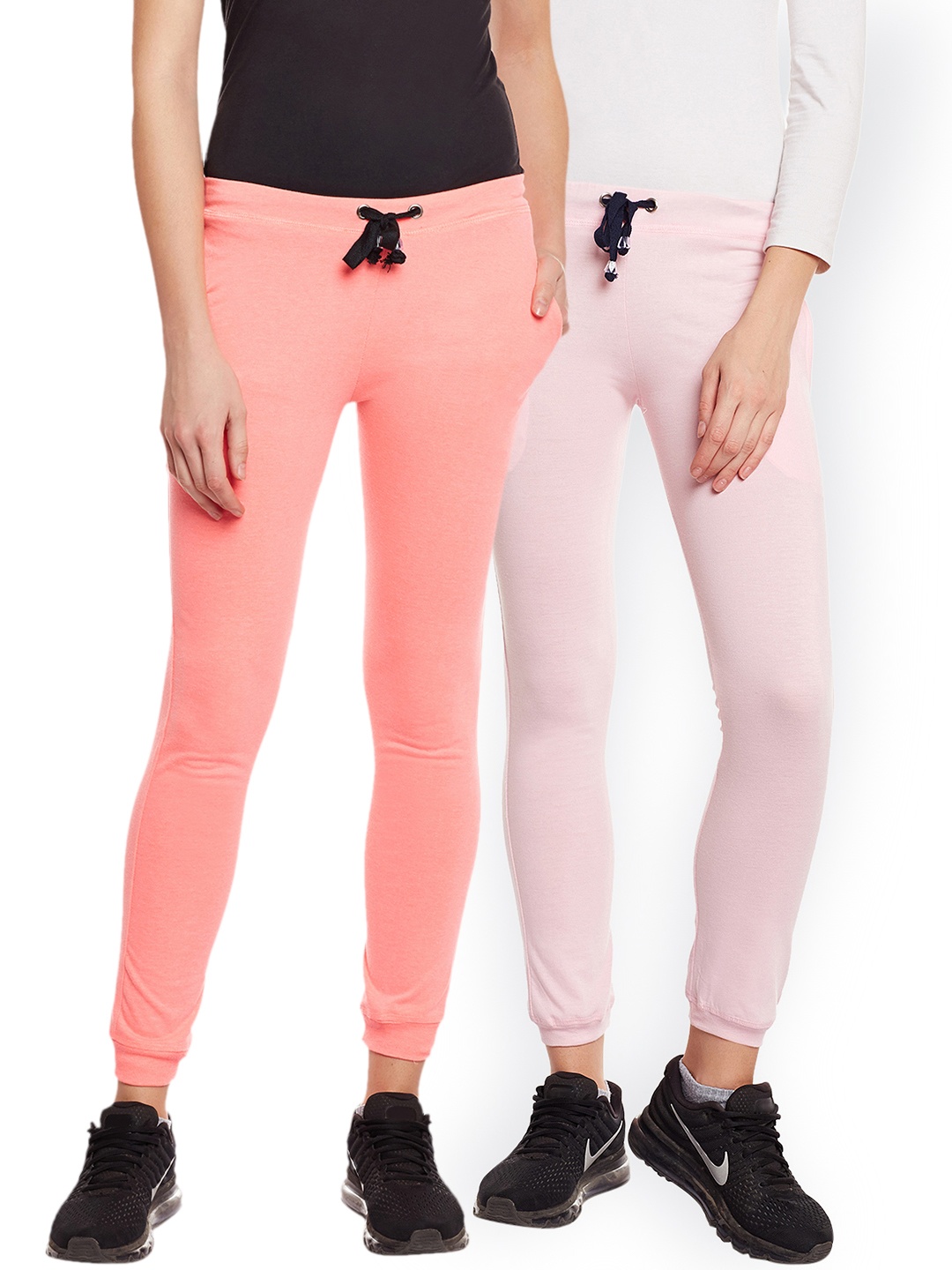 

VIMAL JONNEY Women Pack of 2 Solid Joggers, Peach
