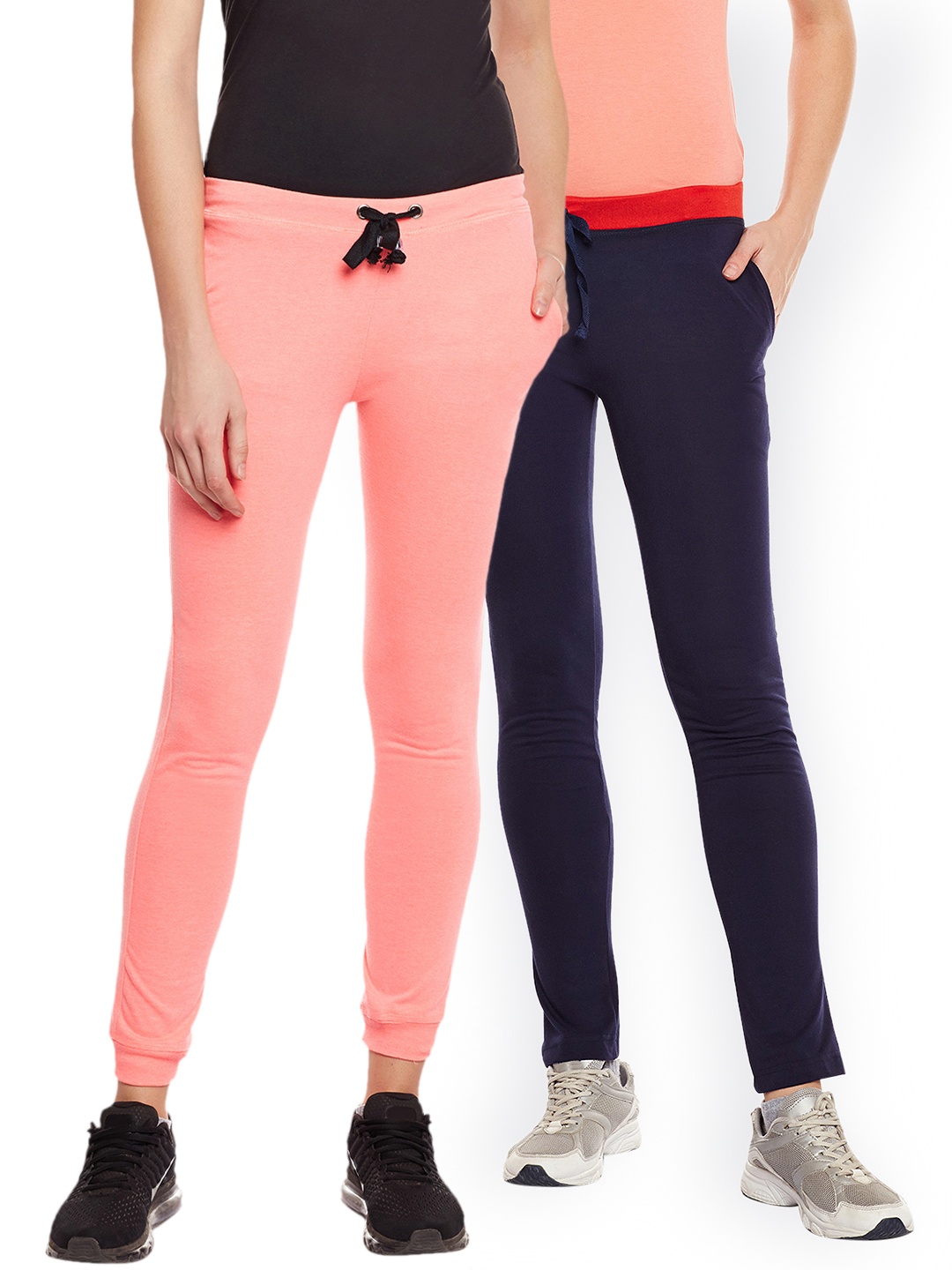 

VIMAL JONNEY Women Pack of 2 Solid Track Pants, Peach