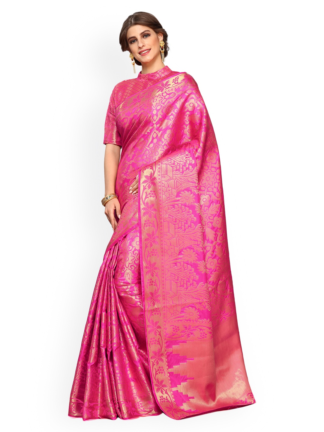 

MIMOSA Pink Art Silk Woven Design Patola Saree