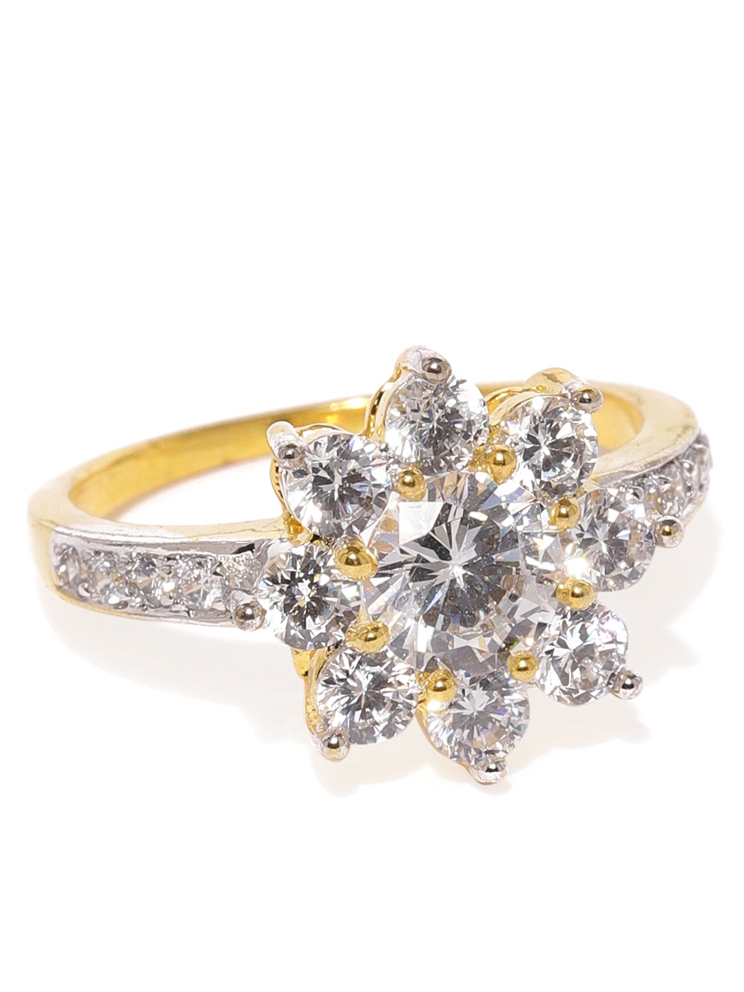 

Amavi Gold-Plated Diamond Sunflower Ring