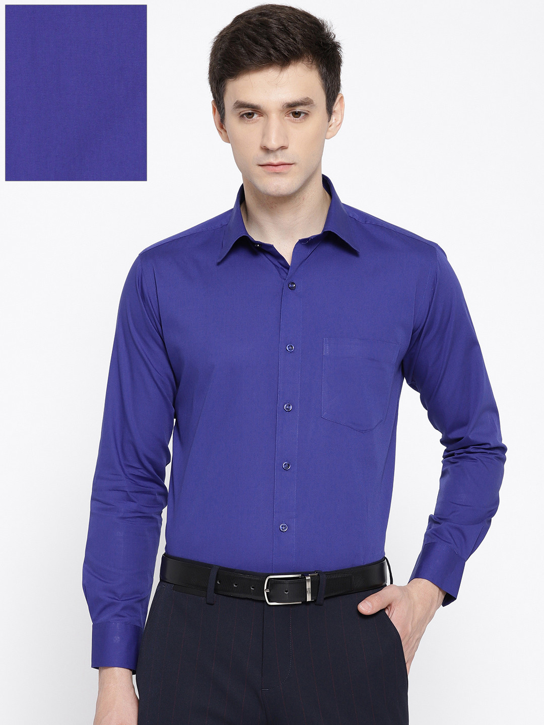 

DENNISON Men Blue Comfort Fit Solid Formal Shirt