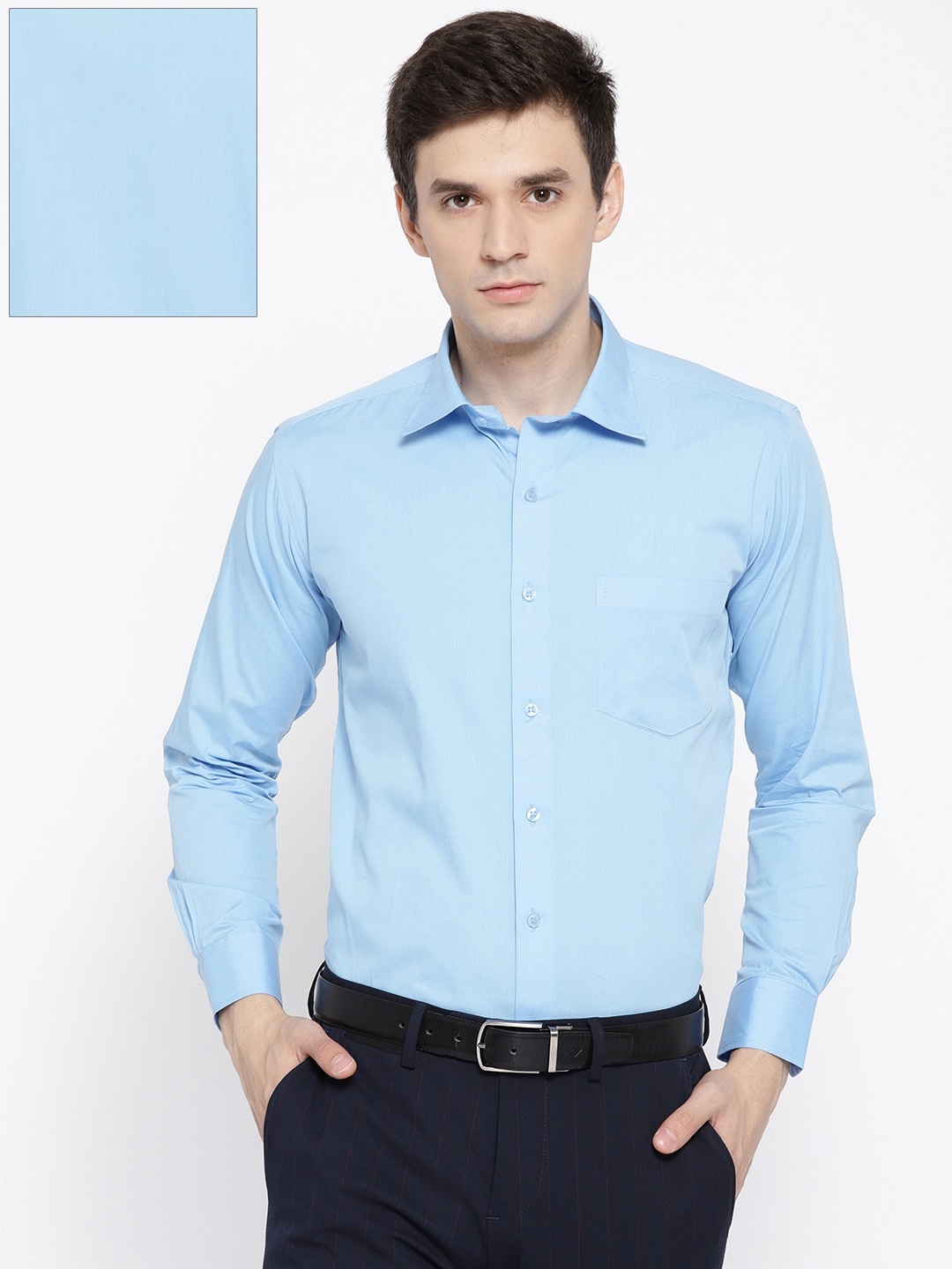 

DENNISON Men Blue Comfort Fit Solid Formal Shirt