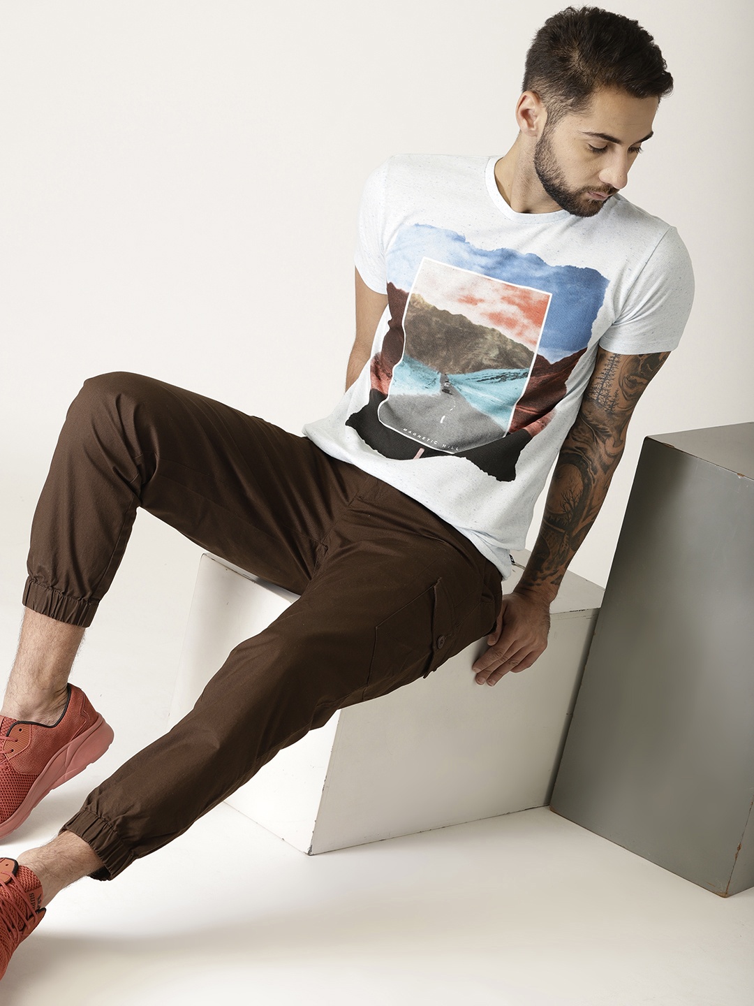 

United Colors of Benetton Coffee Brown Slim Fit Joggers