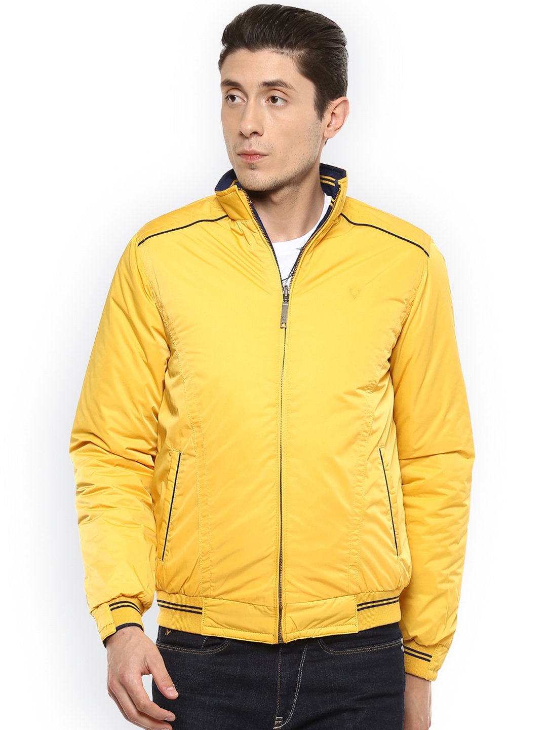 

Allen Solly Men Yellow Solid Open Front Jacket