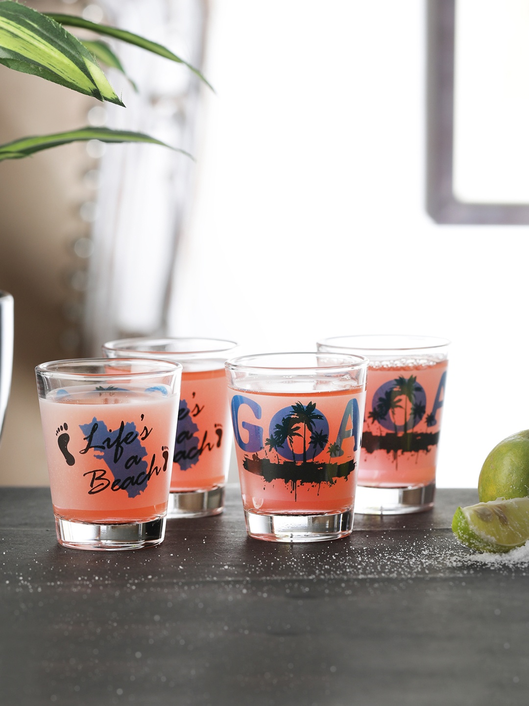 

EK DO DHAI Set of 4 GOA Shot Glass 60 ml, Multi
