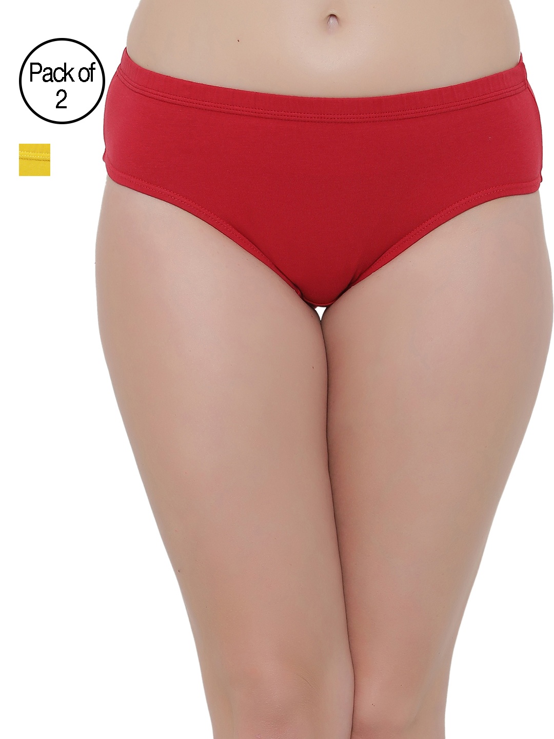 

Clovia Women Pack of 2 Solid Basic Briefs COMPNC347XL, Yellow