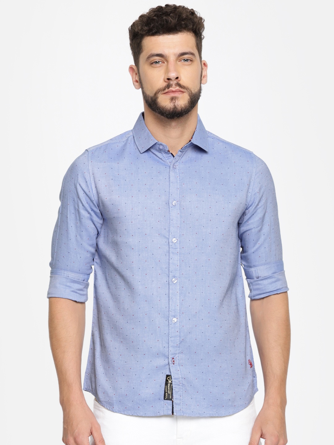 

Being Human Men Blue Premium Slim Fit Self-Design Casual Shirt