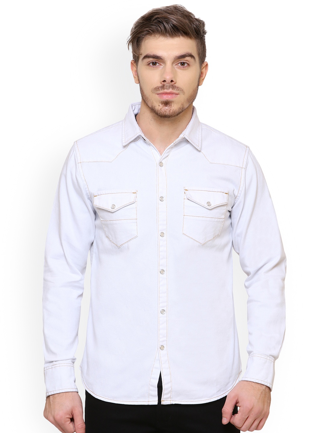 

Southbay Men White Contemporary Slim Fit Solid Casual Shirt