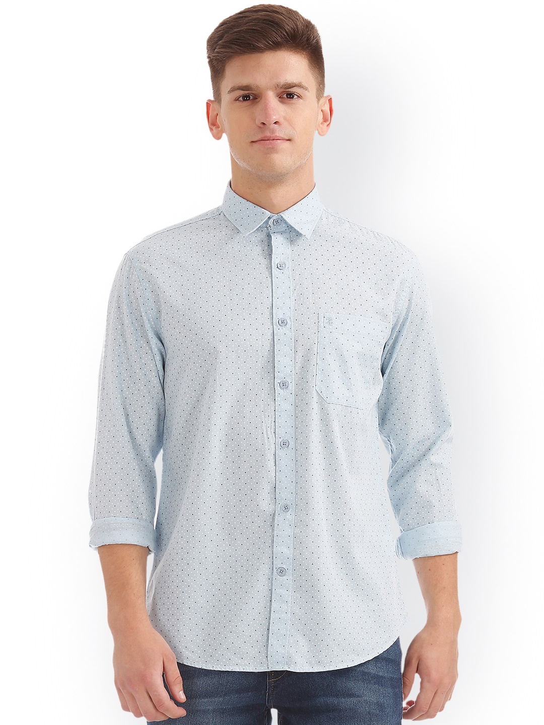 

IZOD Men Blue Slim Fit Printed Casual Shirt