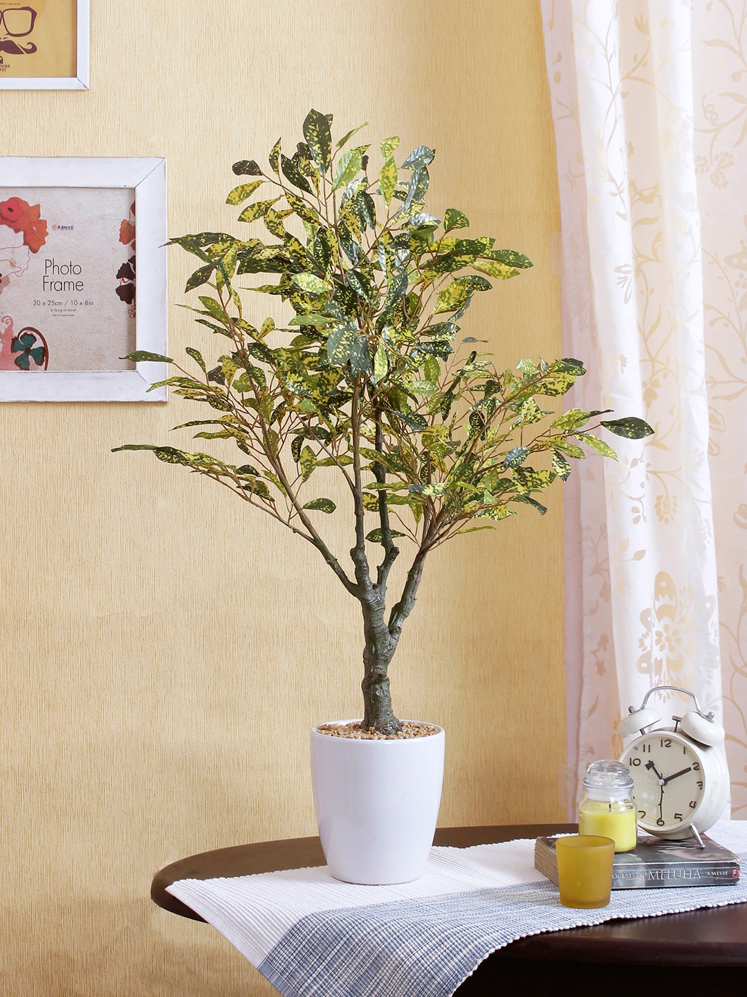 

Fourwalls Green & Yellow Artificial Croton Plant