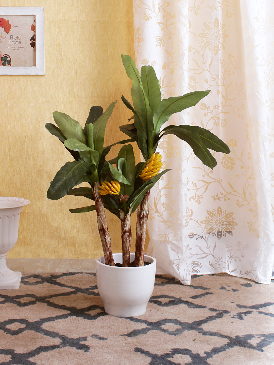 

Fourwalls Green & Yellow Artificial Banana Floor Plant Without Pot