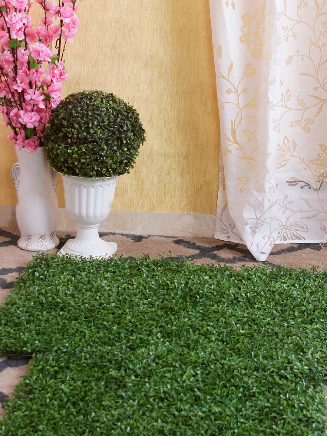 

Fourwalls Set of 3 Green Artificial Wall Eucalyptus Boxwood Mats