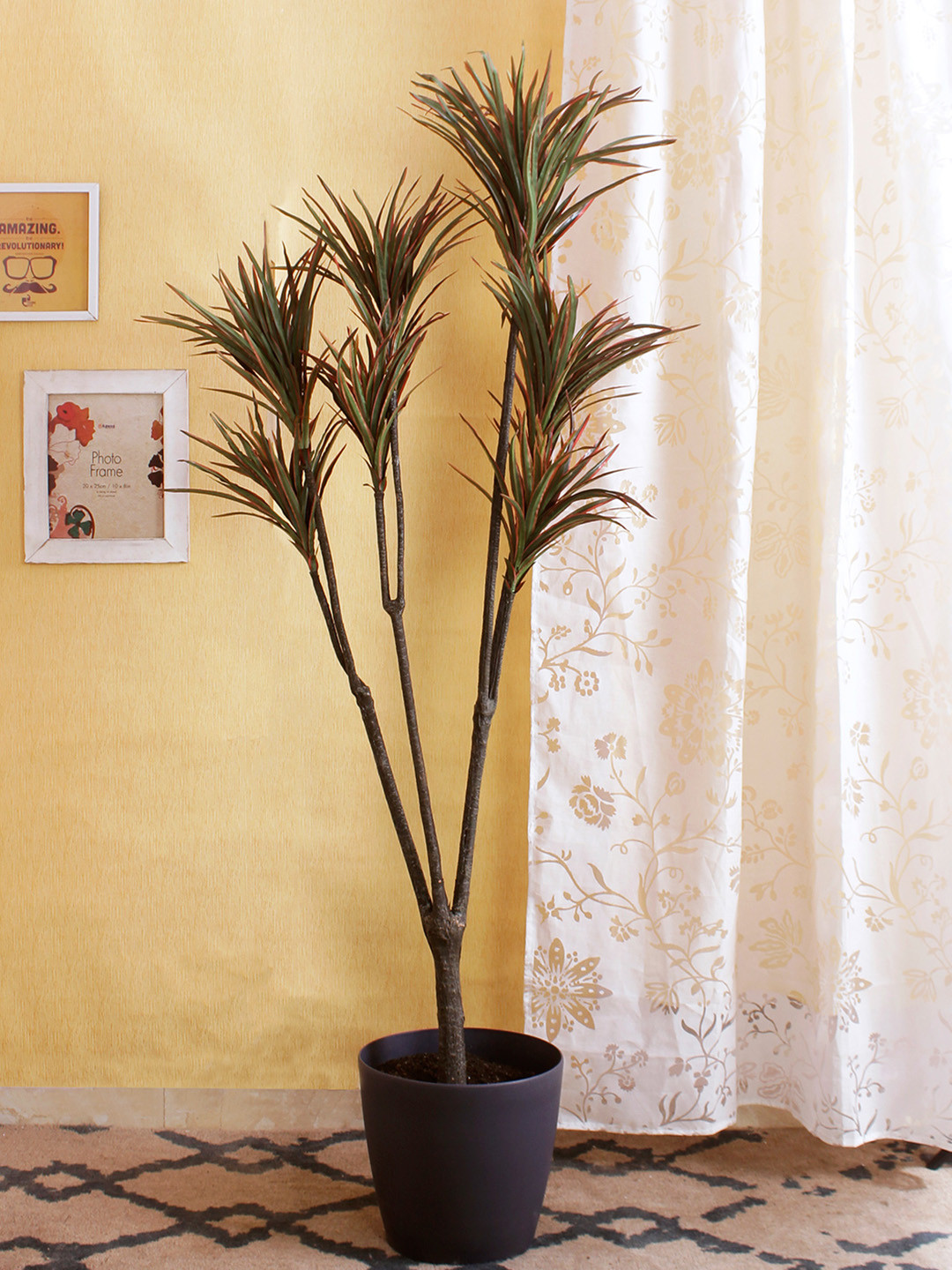 

Fourwalls Green & Red Artificial Yucca Plant without pot