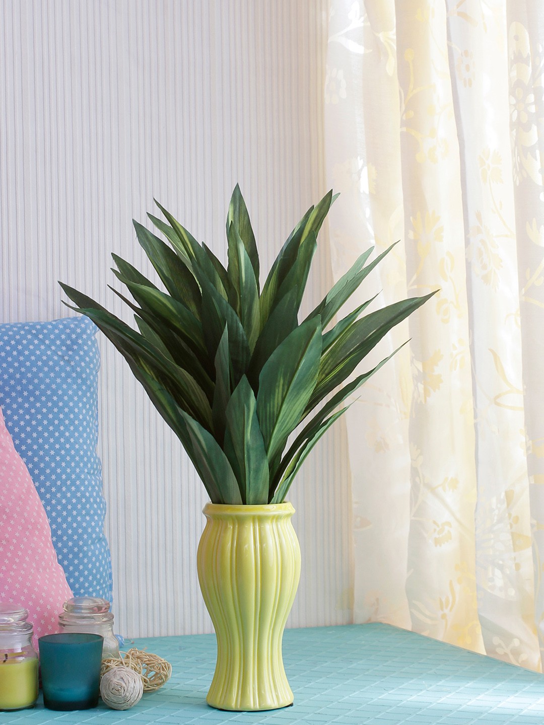

Fourwalls Green Artificial Dracaena Plant Without Pot
