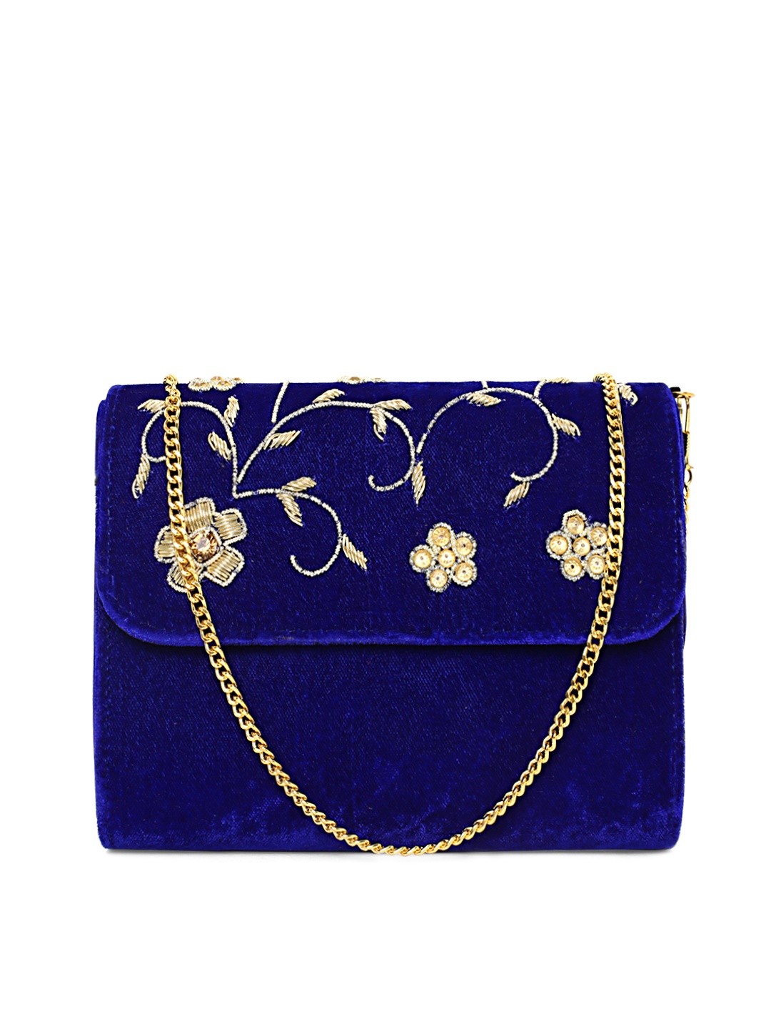 

Tarini Nirula Blue Embroidered Clutch