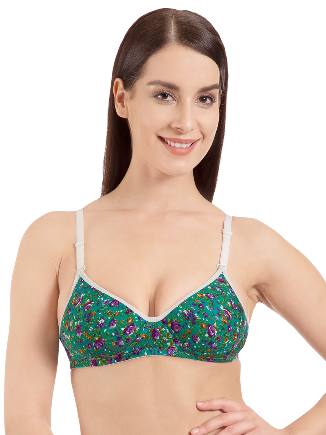 

Tweens Green Printed Non-Wired Lightly Padded T-shirt Bra TW13124PR