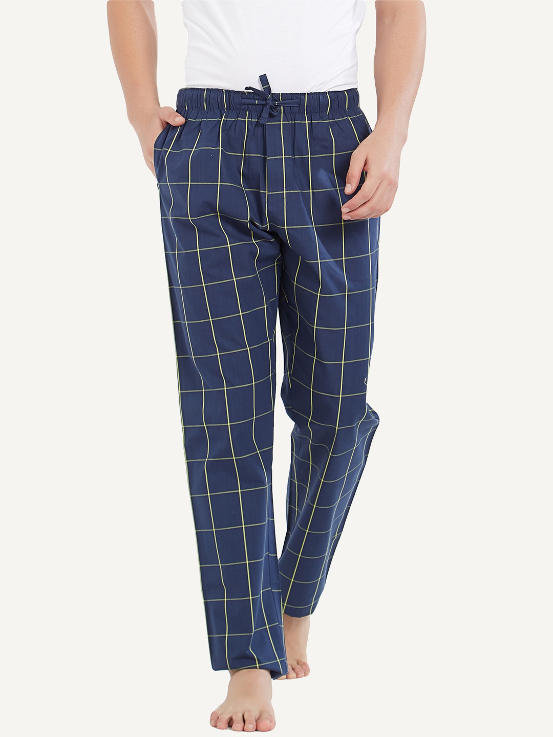 

XYXX Men Super Combed Cotton Checkmate Lounge Pants XYPYJM08S, Blue