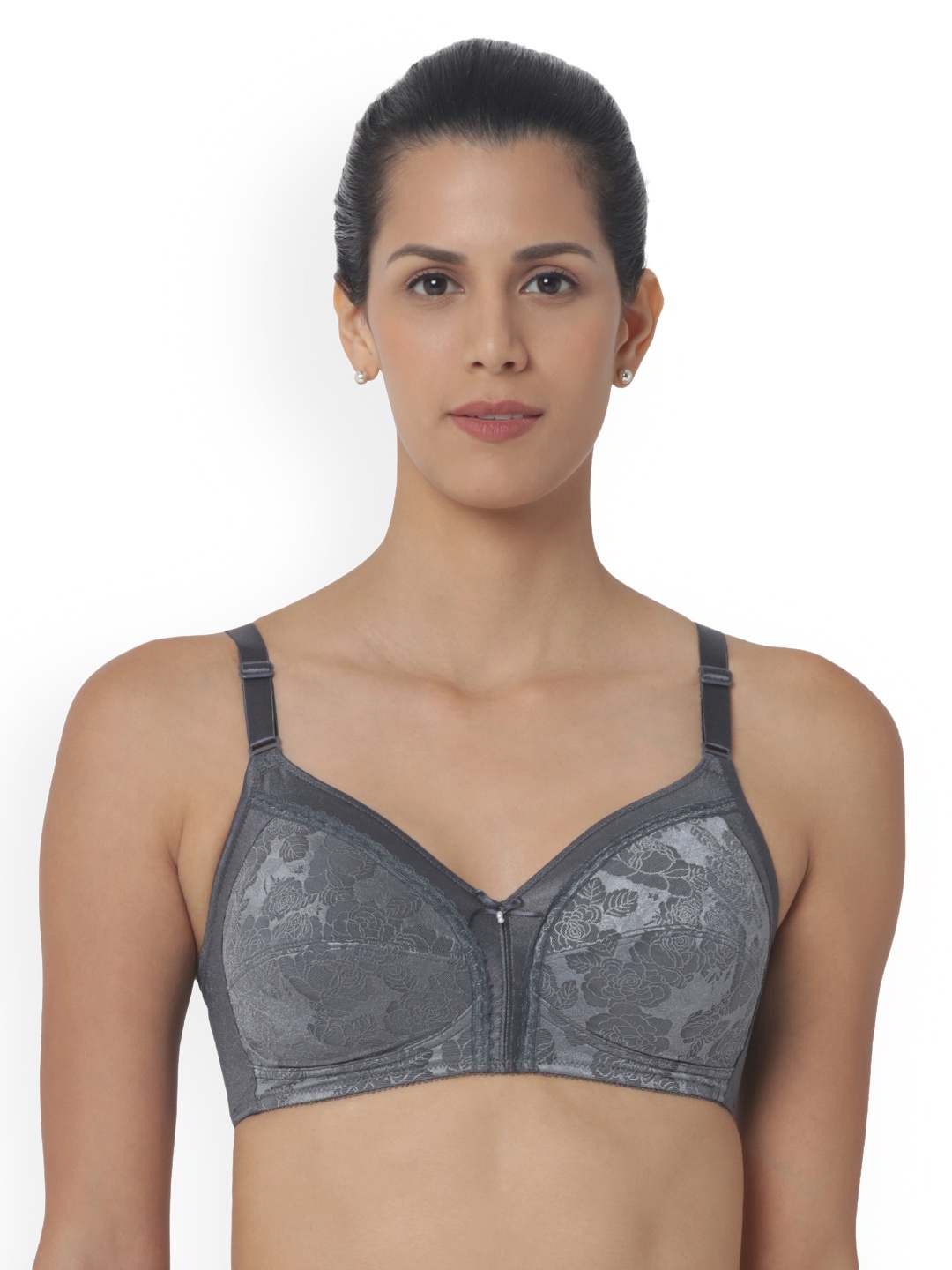 

Triumph Triaction 103 Top Triaction Padded Wireless Removable Padded Racer-Back High Bounce Control Sports Bra, Grey