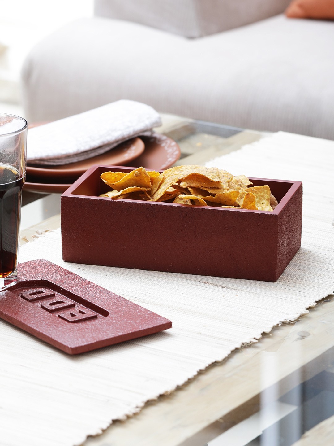 

EK DO DHAI Rust Red Snacks Storage Box