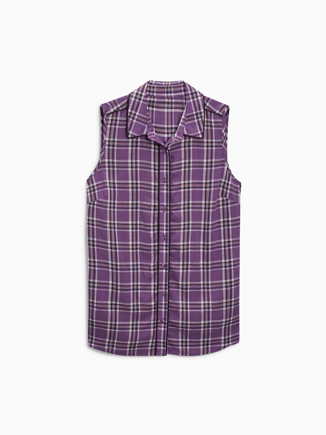 

next Women Purple & White Checked Casual Shirt