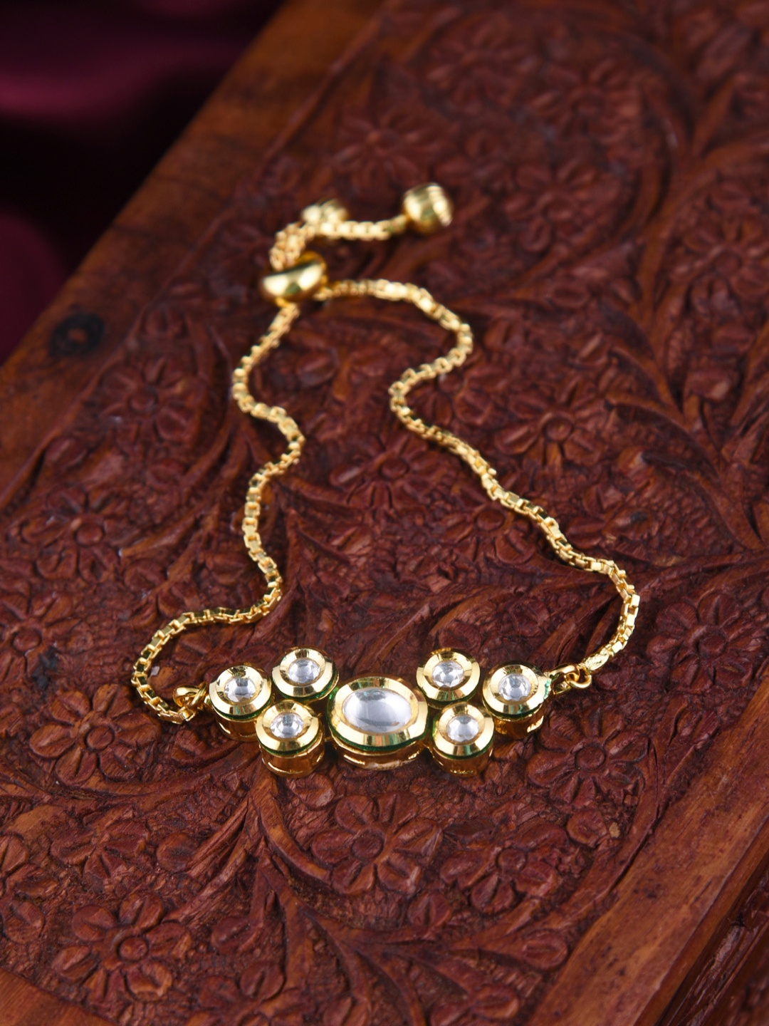 

FIROZA Gold-Plated Kundan Studded Handcrafted Classic Bracelet