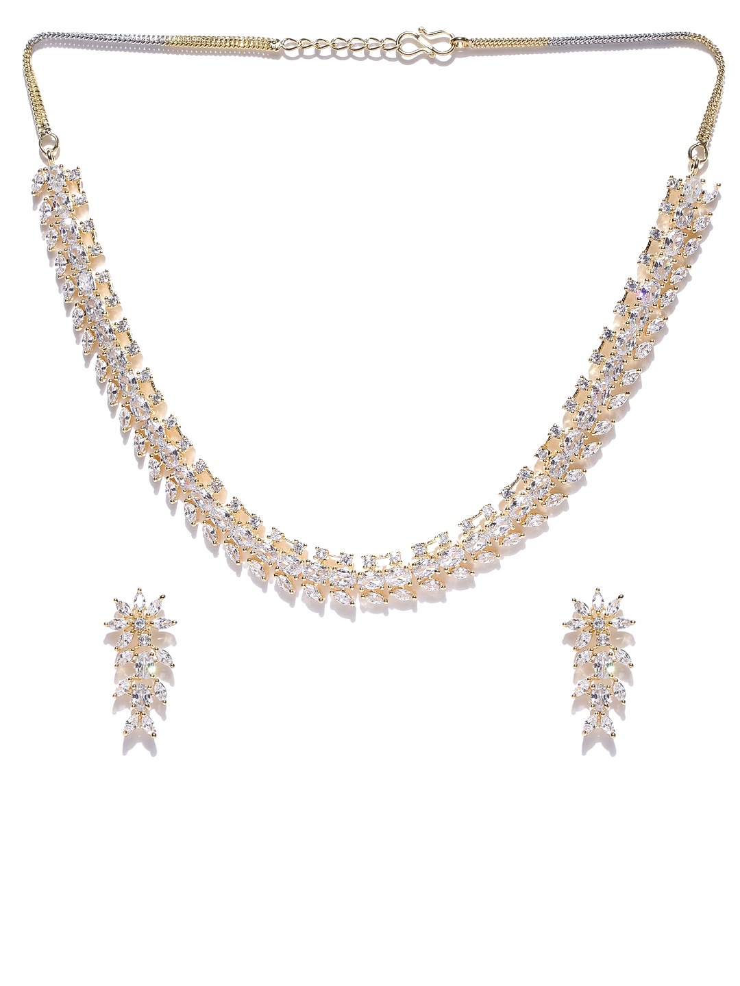 

Jewels Galaxy Gold-Toned Stone-Studded Jewellery Set