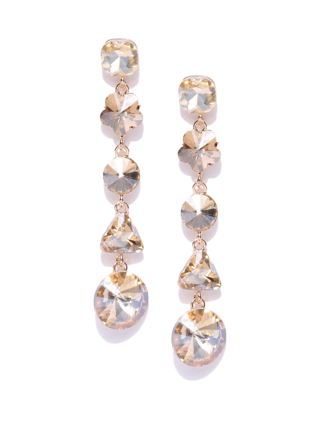 

Jewels Galaxy Yellow Gold-Plated Geometric Drop Earrings