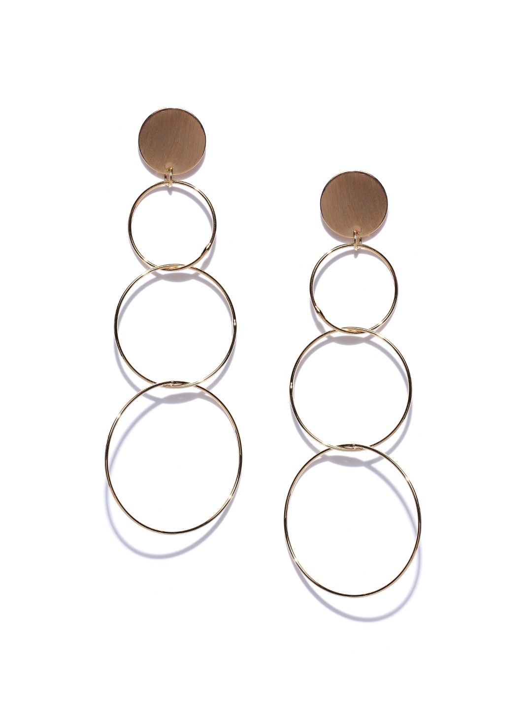 

Jewels Galaxy Gold-Plated Circular Drop Earrings