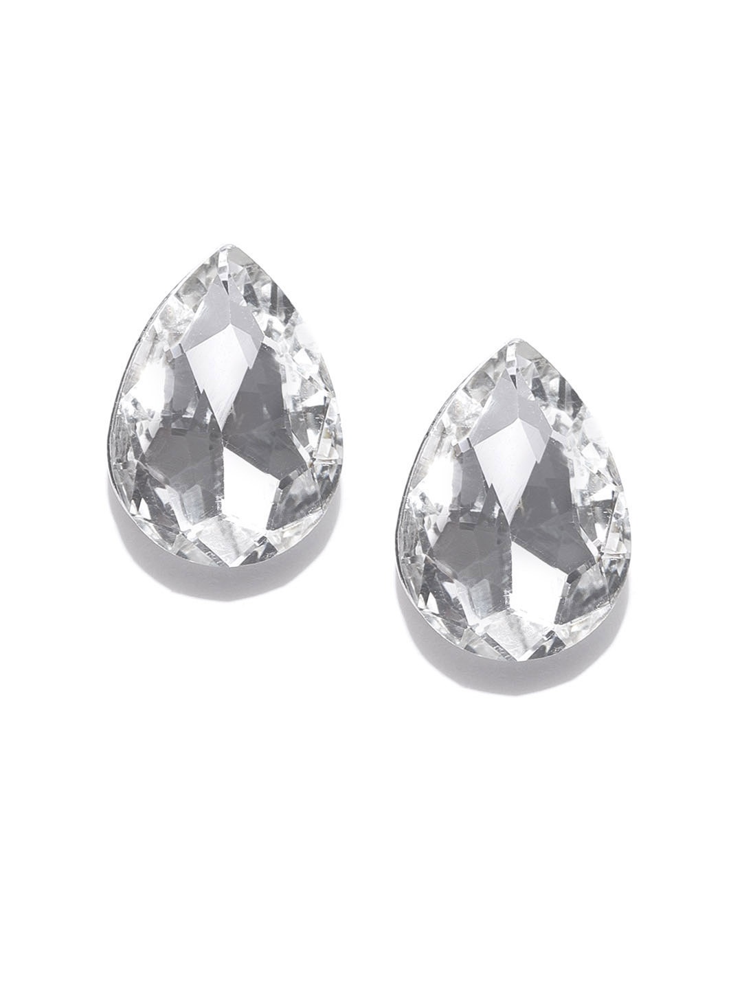 

Jewels Galaxy Silver-Plated Teardrop Shaped Studs