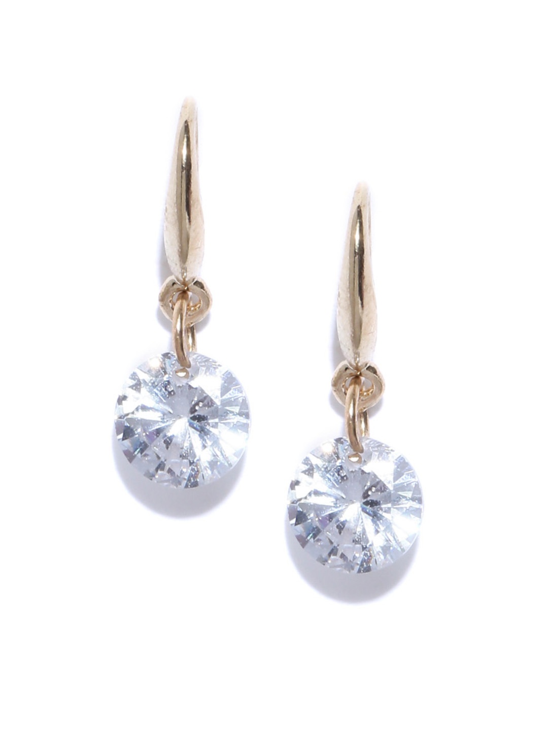 

OOMPH Gold-Plated Handcrafted CZ Studded Contemporary Drop Earrings