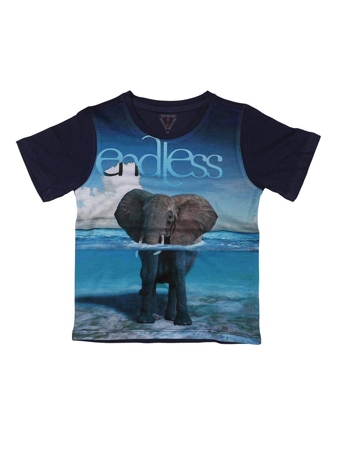 

Wear Your Mind Boys Blue Printed Round Neck T-shirt